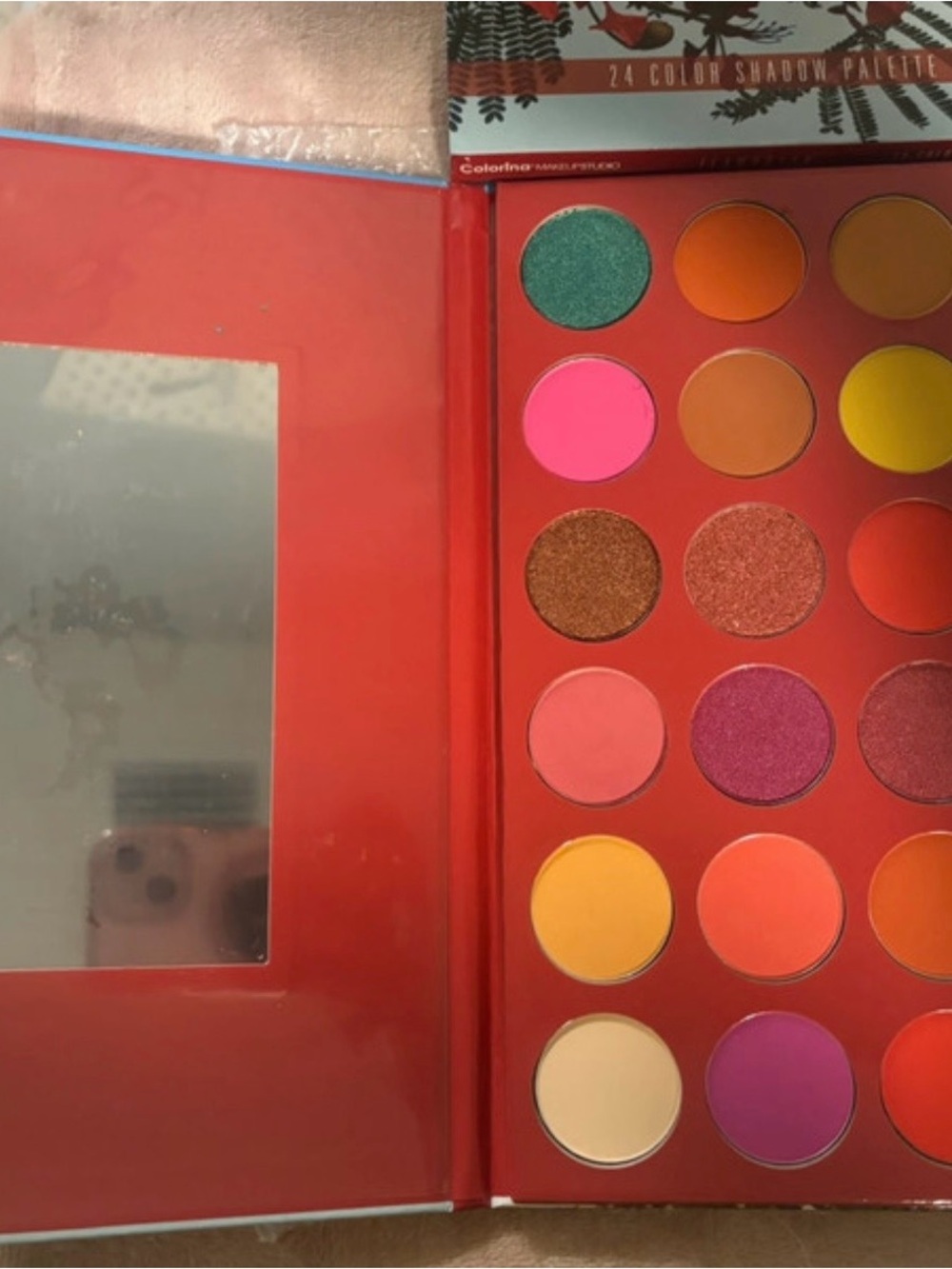 Vibrant Multicolor Eyeshadow Palette - Bold Pink, Orange & Yellow Shades